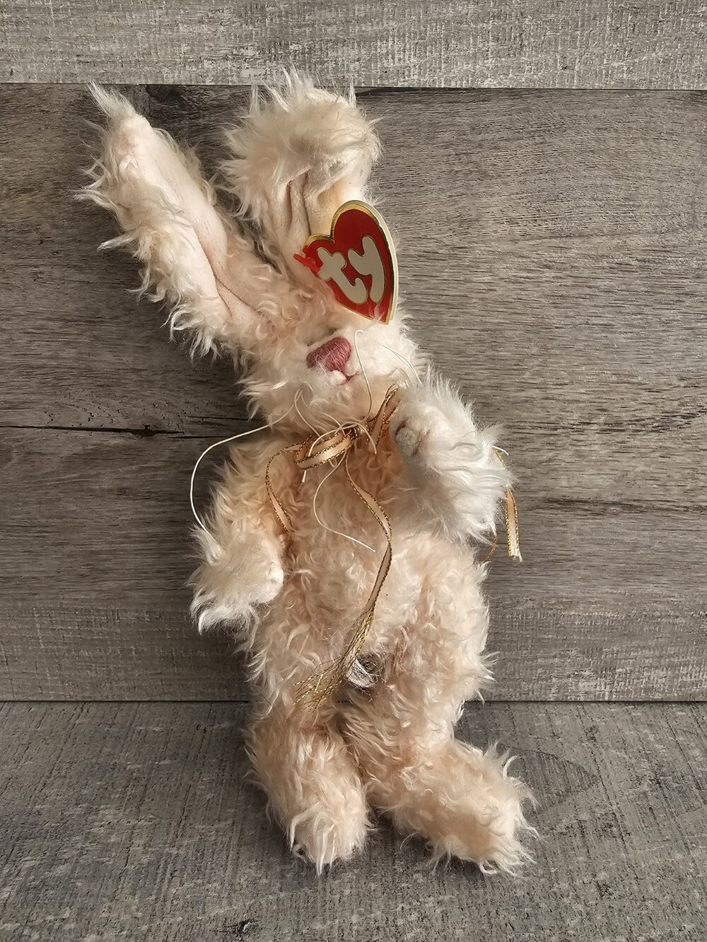 Blush the Bunny Rabbit TY Attic Treasures Small Fuzzy Pink Stuffed Animal New
